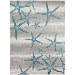 Martin Blue 8 ft. x 10 ft. Coastal Starfish Area Rug by BALTA