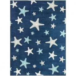 Morgana Starfish Print Navy 8 ft. x 10 ft. Area Rug by BALTA