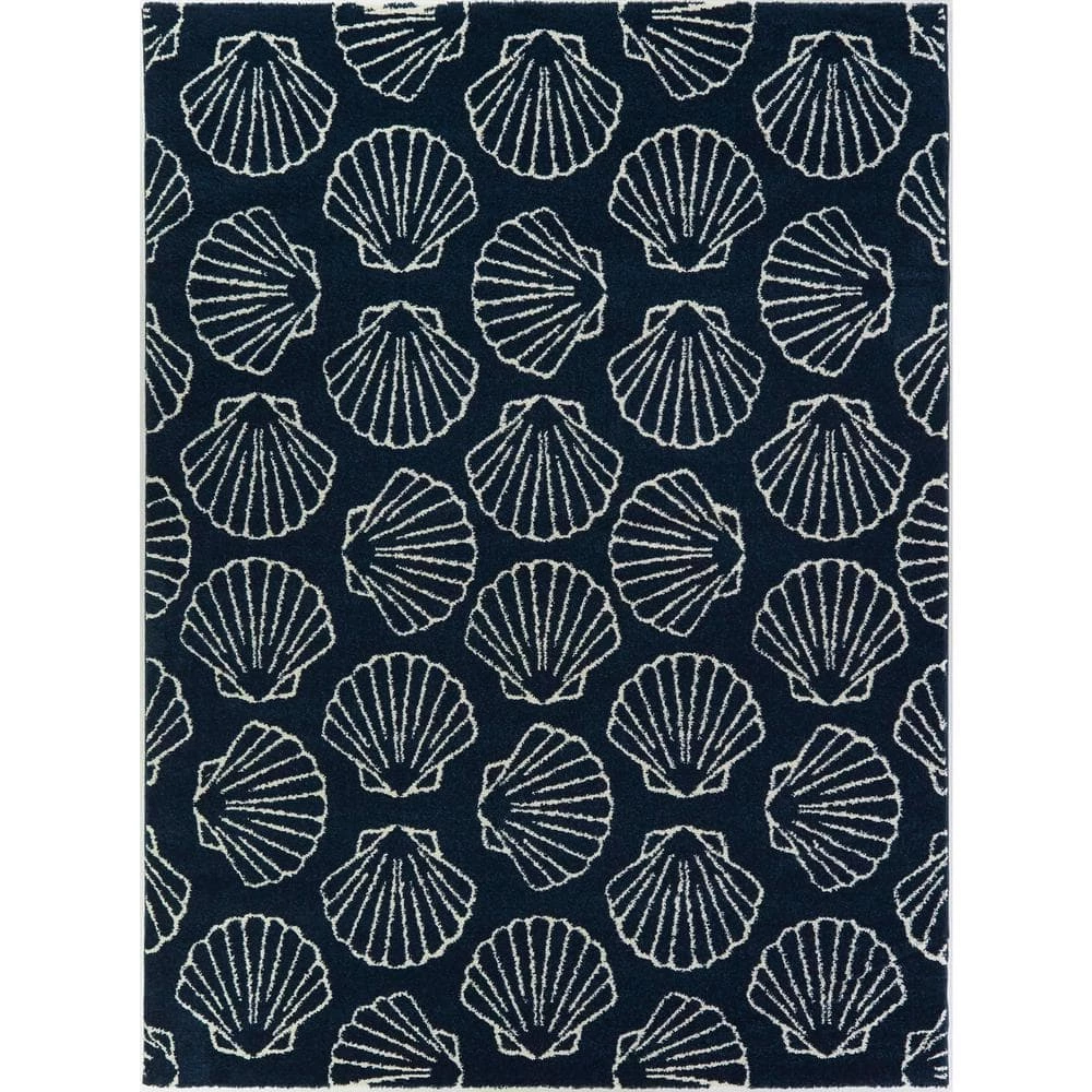 Mia Navy 8 ft. x 10 ft. Seashell Area Rug by BALTA 3 Mia Navy 8 ft. x 10 ft. Seashell Area Rug by BALTA