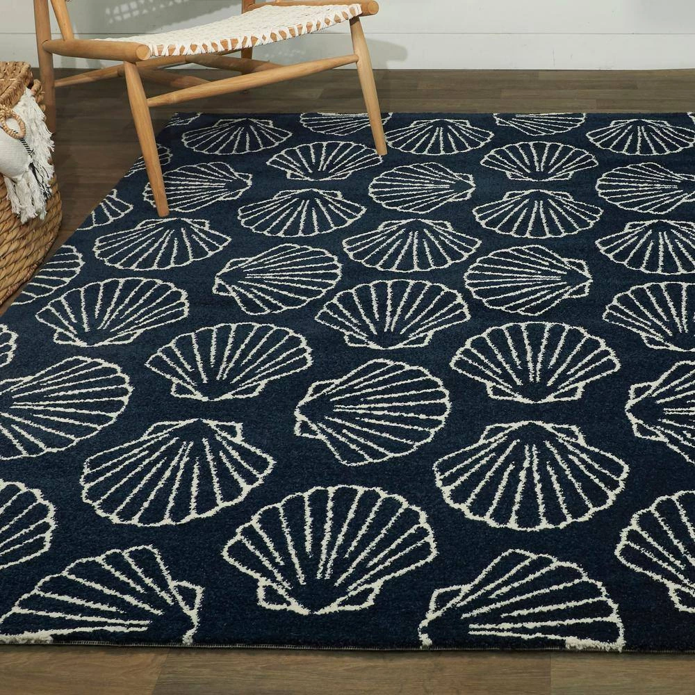 Mia Navy 8 ft. x 10 ft. Seashell Area Rug by BALTA 4 Mia Navy 8 ft. x 10 ft. Seashell Area Rug by BALTA - Image 2