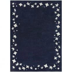Stars Navy 5 ft. 3 in. x 7 ft. Border Area Rug by BALTA