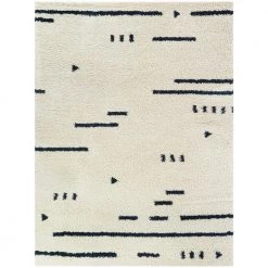 Dalmas Navy Blue 5 ft. x 7 ft. Modern Shag Area Rug by BALTA