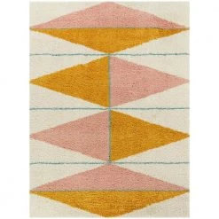 Levine Orange 8 ft. x 10 ft. Geometric Shag Area Rug by BALTA