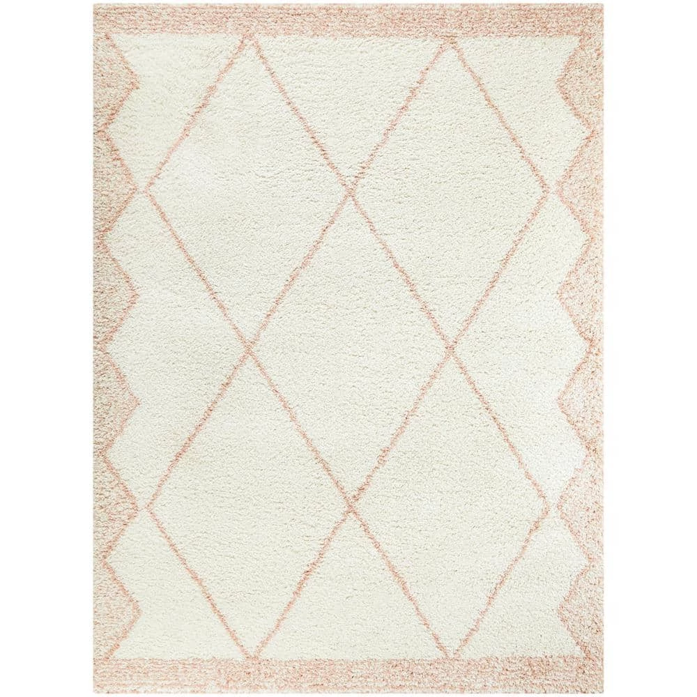 Boonen Pink 5 ft. x 7 ft. Geometric Shag Area Rug by BALTA 3 Boonen Pink 5 ft. x 7 ft. Geometric Shag Area Rug by BALTA