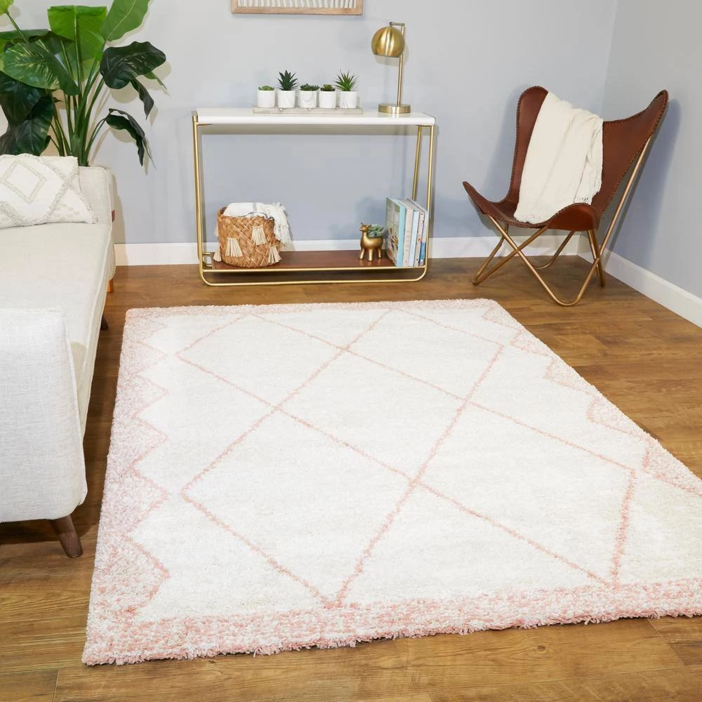 Boonen Pink 5 ft. x 7 ft. Geometric Shag Area Rug by BALTA 4 Boonen Pink 5 ft. x 7 ft. Geometric Shag Area Rug by BALTA - Image 2