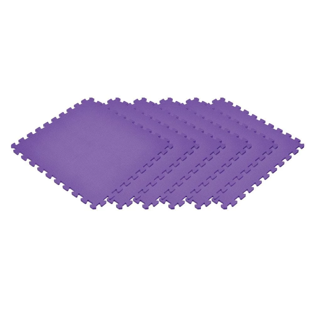 Purple 24 in. x 24 in. EVA Foam Non-Toxic Solid Color Interlocking Tiles (192 sq. ft. - 48 tiles) by Norsk 3 Purple 24 in. x 24 in. EVA Foam Non-Toxic Solid Color Interlocking Tiles (192 sq. ft. - 48 tiles) by Norsk