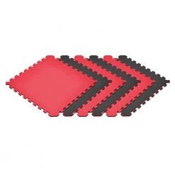 Red/Black 24 in. x 24 in. EVA Foam Truly Reversible Interlocking Tile (24-Tile) by Norsk
