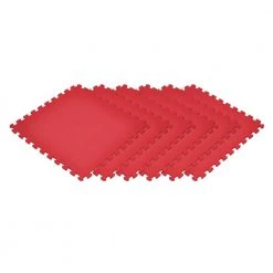 Red 24 in. x 24 in. EVA Foam Non-Toxic Solid Color Interlocking Tiles (96 sq. ft. - 24 tiles) by Norsk