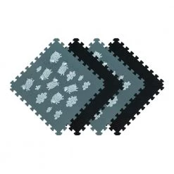 Reversible Sheep/Black Children's Designer 24 in. x 24 in. x 0.47 in. Foam Mats (4-Pack) by Norsk
