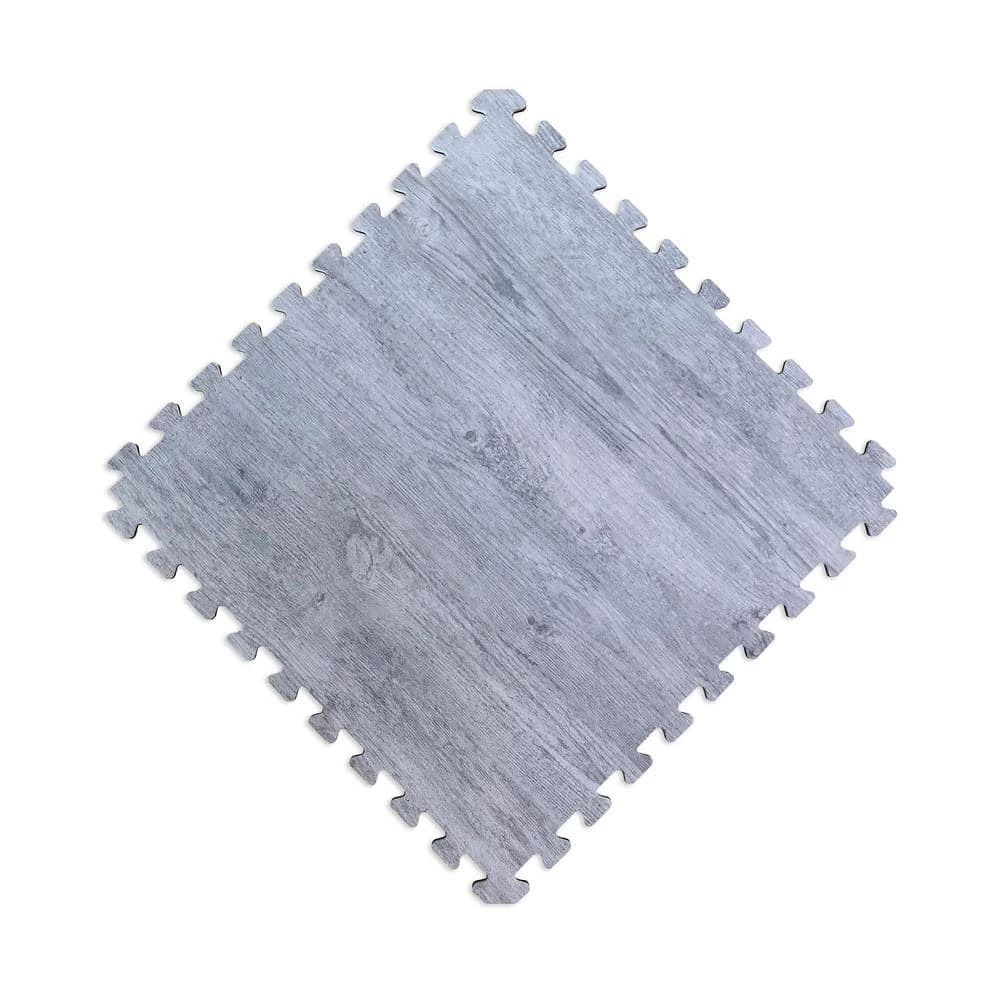 Reversible Stone Gray/Black Faux Wood 24 in. x 24 in. x 0.47 in. Foam Mats (4-Pack) by Norsk 6 Reversible Stone Gray/Black Faux Wood 24 in. x 24 in. x 0.47 in. Foam Mats (4-Pack) by Norsk - Image 5