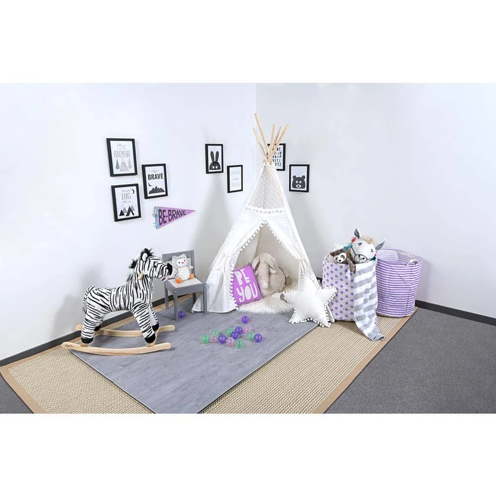 Reversible Stone Gray/Black Faux Wood 24 in. x 24 in. x 0.47 in. Foam Mats (4-Pack) by Norsk 4 Reversible Stone Gray/Black Faux Wood 24 in. x 24 in. x 0.47 in. Foam Mats (4-Pack) by Norsk - Image 3