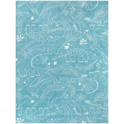 Parker Dinosaur Teal 5 ft. x 7 ft. Area Rug by BALTA