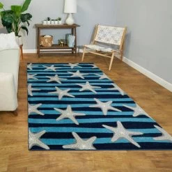 Sereia Starfish Print Striped Teal/Navy 8 ft. x 10 ft. Area Rug by BALTA 13 Sereia Starfish Print Striped Teal/Navy 8 ft. x 10 ft. Area Rug by BALTA -Cheap BALTA || Norsk Store teal navy balta area rugs 3007215 31 1000