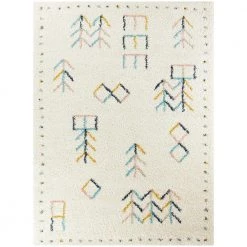 Sarita Tribal Shag White 8 ft. x 10 ft. Area Rug by BALTA