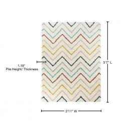Kai Chevron Shag White 4 ft. x 6 ft. Area Rug by BALTA -Cheap BALTA || Norsk Store white balta area rugs 3006099 76 1000