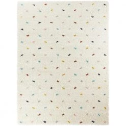 Enrica Dots Shag White 5 ft. x 7 ft. Area Rug by BALTA