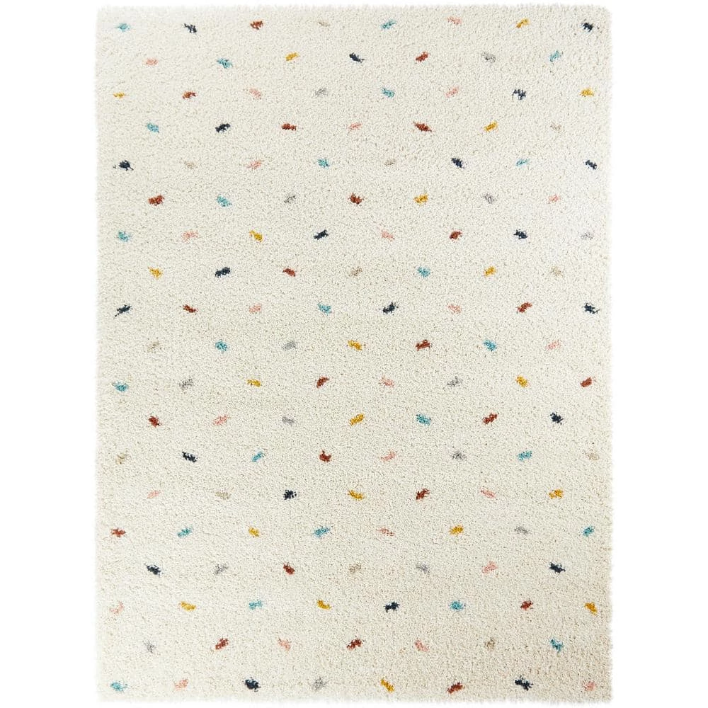 Enrica Dots Shag White 5 ft. x 7 ft. Area Rug by BALTA 3 Enrica Dots Shag White 5 ft. x 7 ft. Area Rug by BALTA