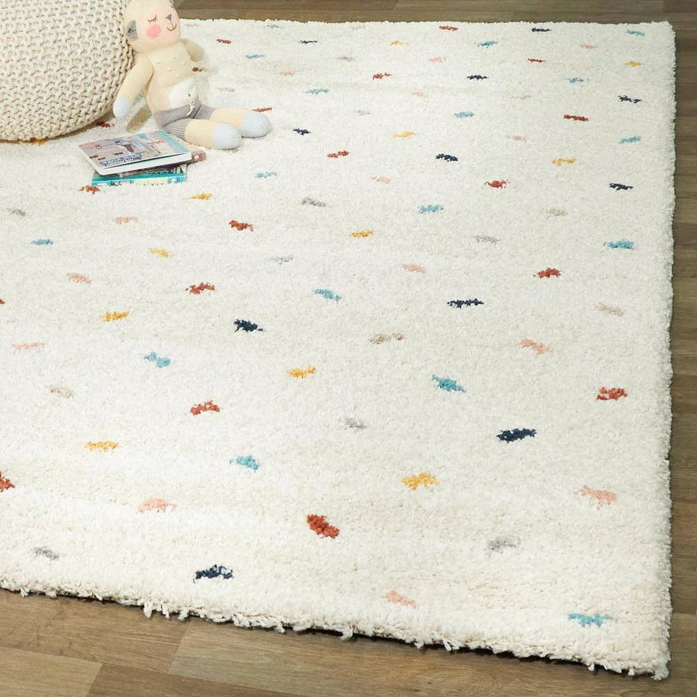 Enrica Dots Shag White 5 ft. x 7 ft. Area Rug by BALTA 4 Enrica Dots Shag White 5 ft. x 7 ft. Area Rug by BALTA - Image 2
