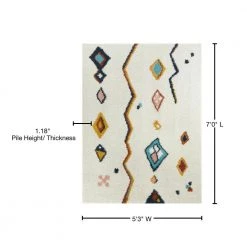 Backstedt Moroccan Shag White 5 ft. x 7 ft. Area Rug by BALTA -Cheap BALTA || Norsk Store white balta area rugs 3007232 76 1000