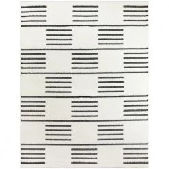 Booth White 5 ft. x 7 ft. Modern Striped Area Rug by BALTA