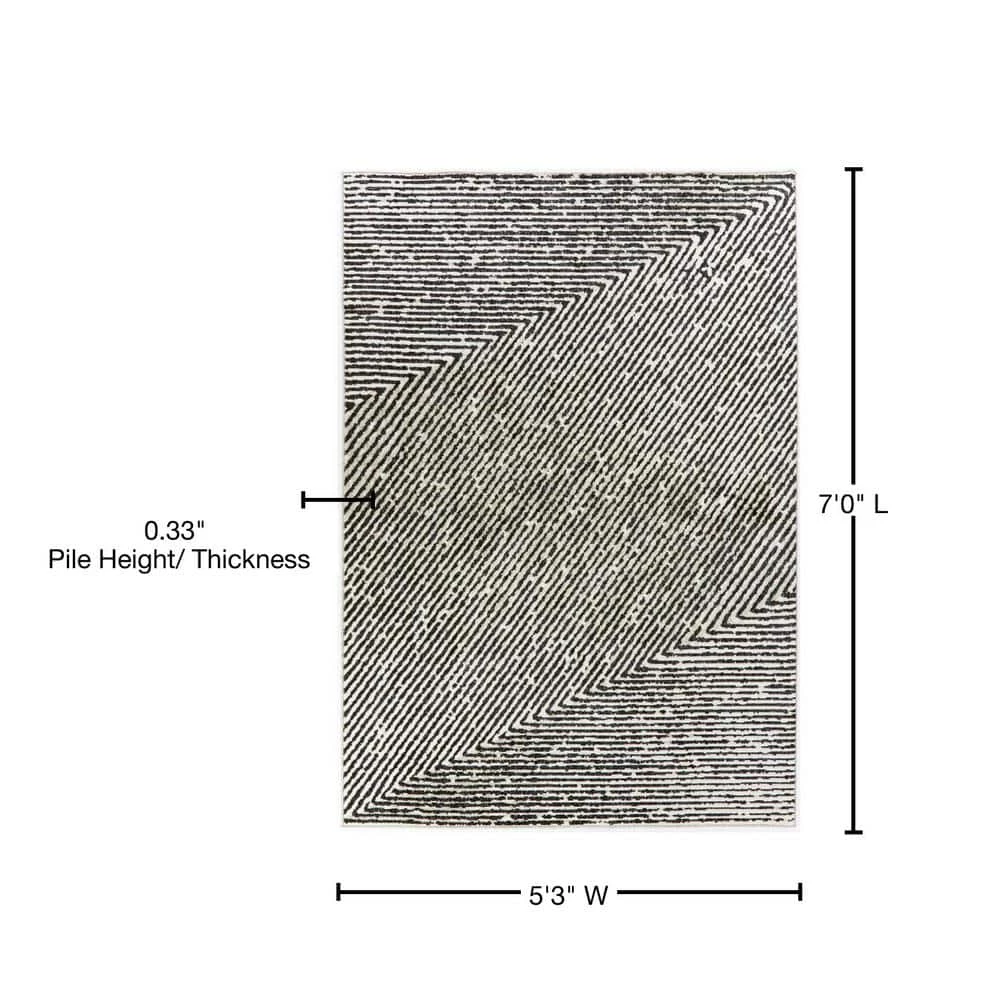 Sartre White 5 ft. x 7 ft. Abstract Area Rug by BALTA 8 Sartre White 5 ft. x 7 ft. Abstract Area Rug by BALTA - Image 6