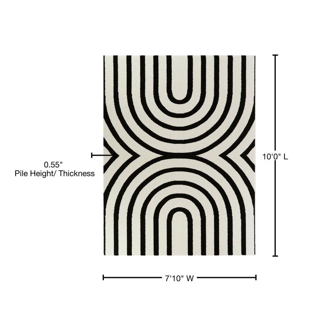 Thompson White 8 ft. x 10 ft. Contemporary Area Rug by BALTA 8 Thompson White 8 ft. x 10 ft. Contemporary Area Rug by BALTA - Image 6