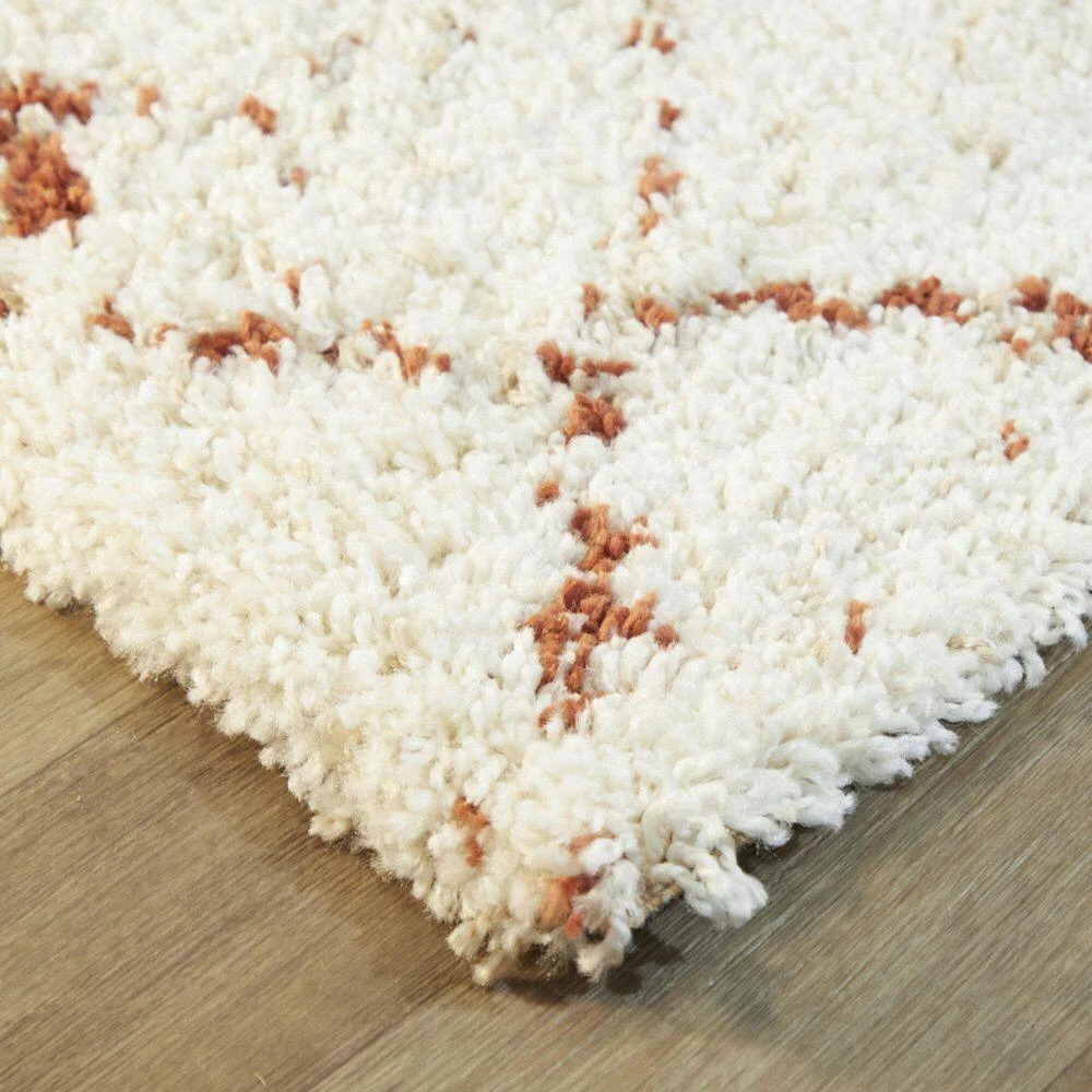 Albini White/Orange 5 ft. 3 in. x 7 ft. Abstract Area Rug by BALTA 6 Albini White/Orange 5 ft. 3 in. x 7 ft. Abstract Area Rug by BALTA - Image 4