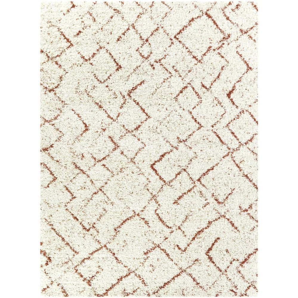 Albini White/Orange 5 ft. 3 in. x 7 ft. Abstract Area Rug by BALTA 3 Albini White/Orange 5 ft. 3 in. x 7 ft. Abstract Area Rug by BALTA