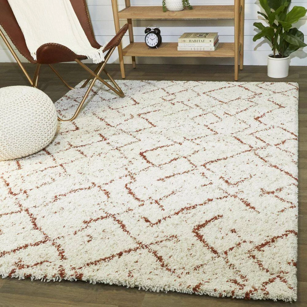Albini White/Orange 5 ft. 3 in. x 7 ft. Abstract Area Rug by BALTA 4 Albini White/Orange 5 ft. 3 in. x 7 ft. Abstract Area Rug by BALTA - Image 2